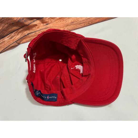 Polo Ralph Lauren Red Pink Pony Adjustable Women Baseball Cap